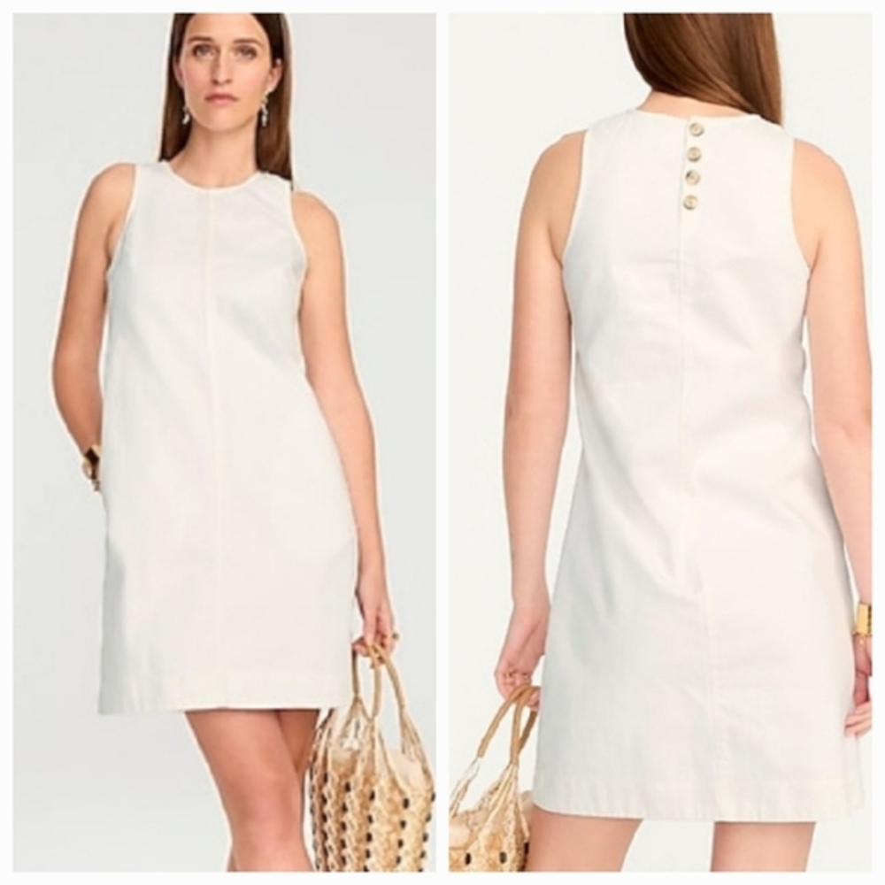 J. Crew White Denim Sheath Dress